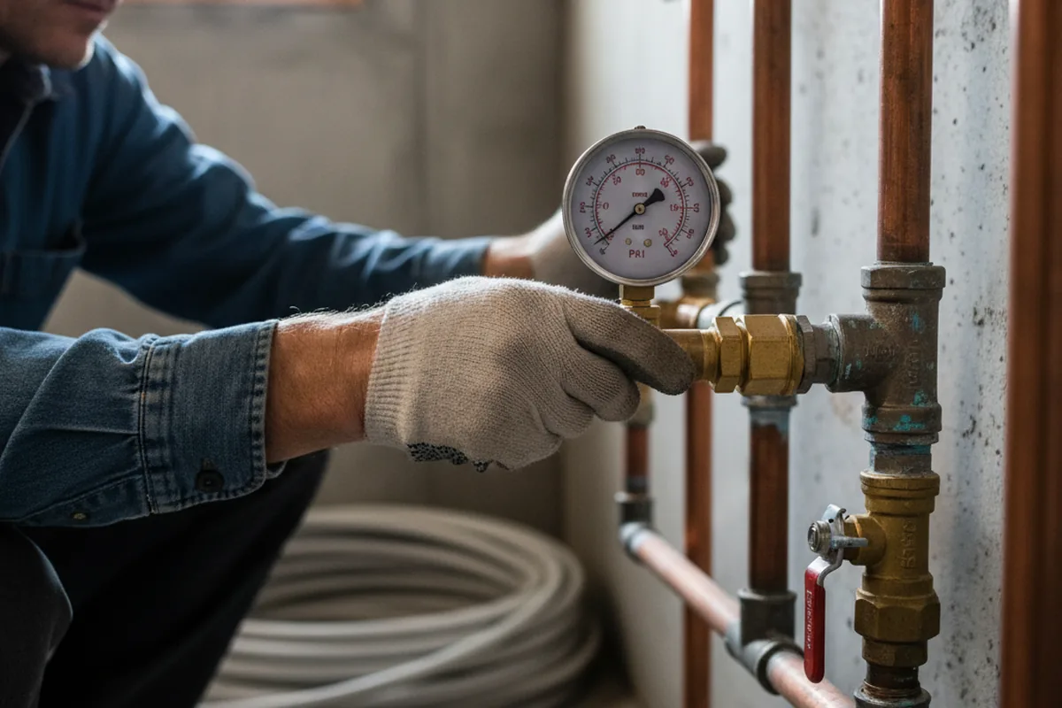 Pressure testing a repaired line during Water Line Repair in Hemingway